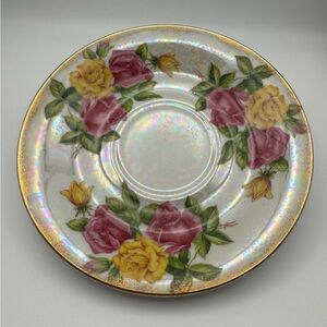 Vintage Hand Painted Rose Saucer